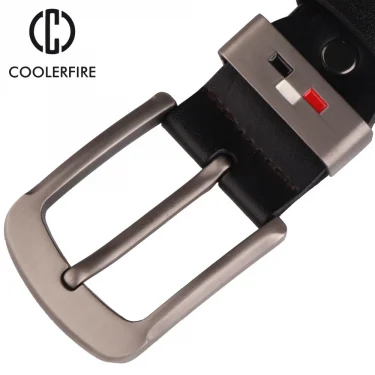 COOLERFIRE New Men genuine leather belts high quality vintage style male strap classic jeans leather belts for men 051 3