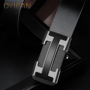 OYIFAN Top Quality Men's Genuine Leather Belt Men Leather Belts Size 105-160cm Automatic Belt Leather Belt for Men 2