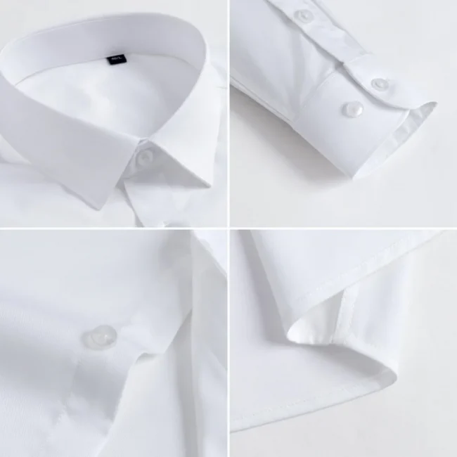 New Bamboo Fiber Anti-Wrinkle Mens Shirts Long Sleeve Dress Shirt For Slim Fit Camisa Social Business Blouse Formal Shirt S-6XL 6