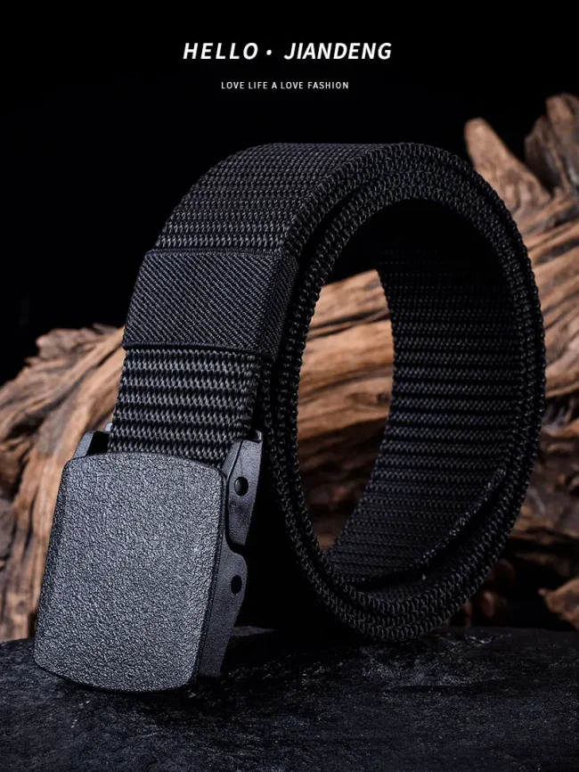 Classic Men Women Belts Military Nylon Adjustable Belt Outdoor Travel Tactical Waist Belt with Plastic Buckle for Pants 3