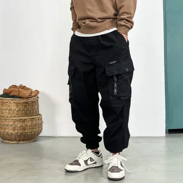 High Quality Loose Tactical Cargo Pants For Men Clothing Harajuku Casual Joggers Korean Multi-Pocket Fashions Harem Trousers 4