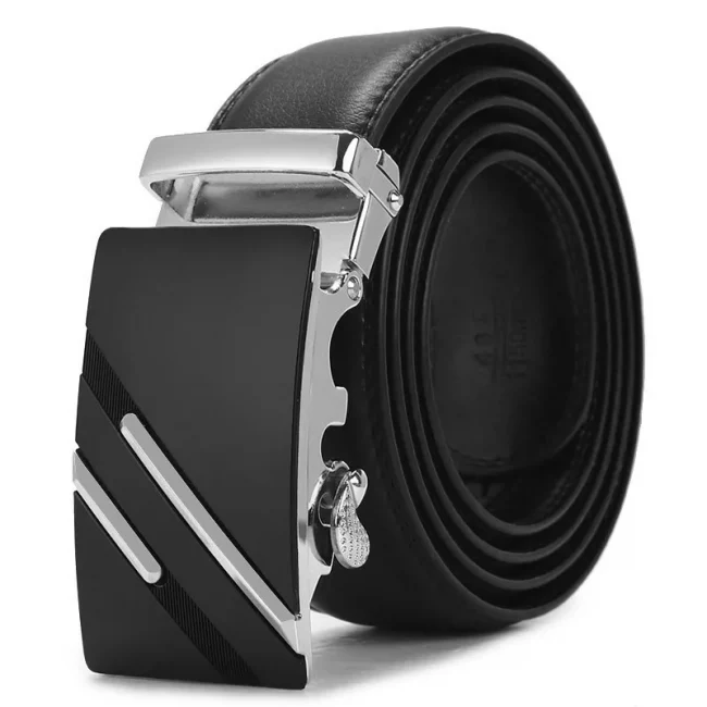 Leisure men's belt metal automatic buckle faux leather men's belt PU men's business belt 3