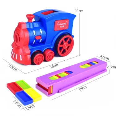 Automatic Laying Domino Train Electric Car Brick Blocks Kit Creative Game Intelligence Educational DIY Toy Kid Birthday Boy Gift 5
