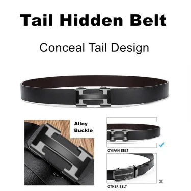 OYIFAN Top Quality Men's Genuine Leather Belt Men Leather Belts Size 105-160cm Automatic Belt Leather Belt for Men 3