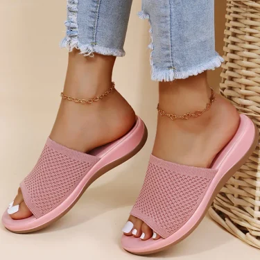 Women Sandals Soft Flat Sandals Zapatos Mujer Summer Sandals Women Stretch Fabric Summer Footwear Elegant Slippers Shoes Women 5