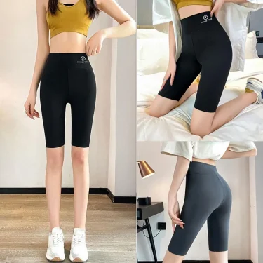 New High Waist Sports Shorts Women Naked Feeling Workout Push Up Leggings Tummy Control Yoga Running Fitness Gym Slim Pants 2