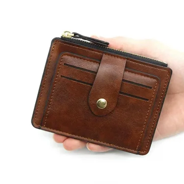 Luxury Small Men's Credit ID Card Holder Wallet Male Slim Leather Wallet with Coin Pocket Brand Designer Purse for Men Women 2
