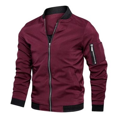 Men's Bomber Jacket Casual Lightweight Jacket For Men Sports Windbreaker Zip Up Coat with Pockets Clothing