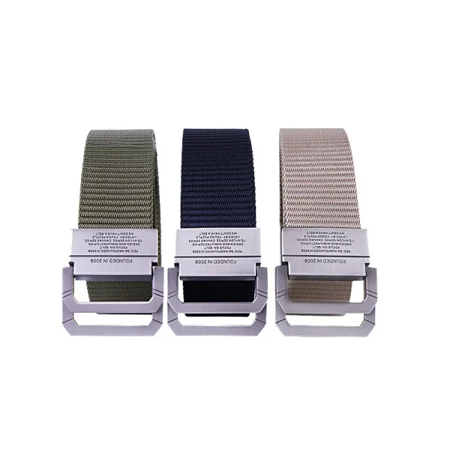 Men Belts Automatic Buckle Metal Webbing Belts for Men Canvas Nylon High Quality Strap Casual Sports Students HB009 2