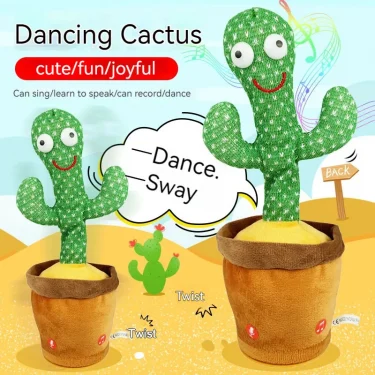 Dancing Talking Cactus Toys Singing Mimicking Recording Repeating What You Say Glow Stuffed Toy For Baby Boys Girl With clothing 2
