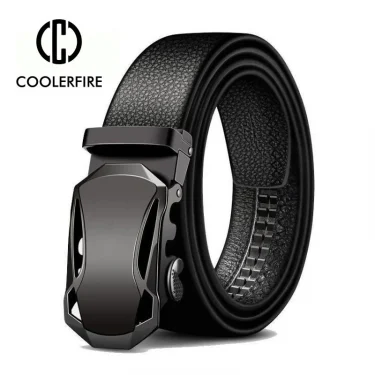 Men Belt Metal Luxury Brand Automatic Buckle Leather High Quality Belts for Men Business Work Casual Strap ZDP001A 3