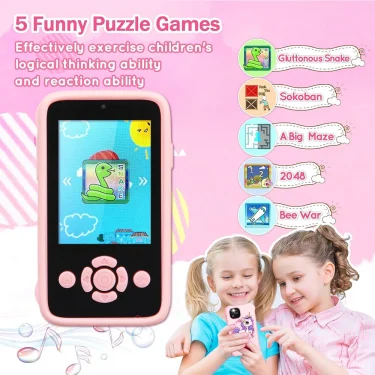 Children Phone Camera Toys Mp3 Music Player Puzzle Games Tooddler Leaning Toys for Girls Boys Age 3-10 Birthday Gifts With 32G 5