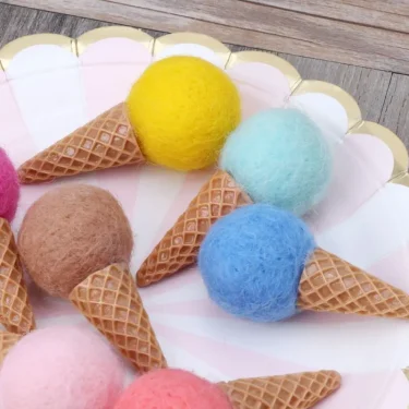 Newborn Felt Ice Cream Props Tiny Baby Girl Boy Photo Shoot Handmade Felt Photography Props Accessories 4