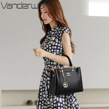 2024 Luxury Women Designer 3 Layers Shoulder Crossbody Sac Ladies Large Capacity Leather Handbags Shopper Brand Messenger Totes 4