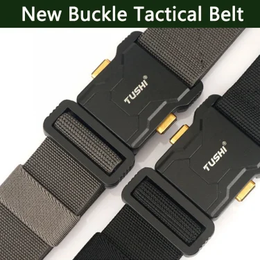TUSHI New Tactical Outdoor Belt for Men and Women Aluminum Alloy Buckle Quick Release Elastic Belt Casual Belt Jeans Waistband 2