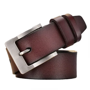 Hot selling synthetic leather men's waist belts Multiple pin buckle business fashion pants belts for man gift 3.8cm*120cm 2