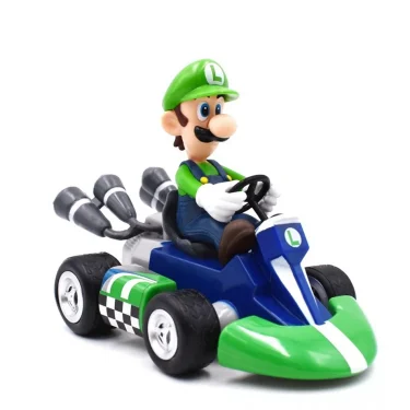 Super Mario Bros Karting Luigi Bowser Princess Peach Yoshi Toad Action Figure Toys Pull Back Car Anime Game Doll Gifts for Kids 3