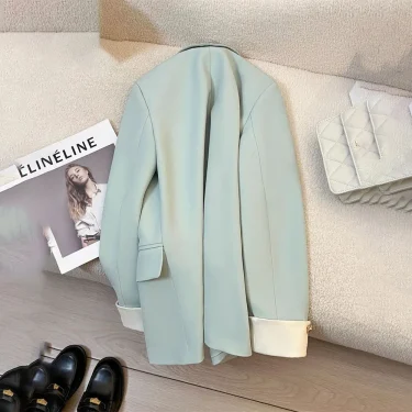 Autumn Winter Office Lady Blazer Jacket Women 2024 Fashion Long Sleeve Coat Woman Blazers Feminino New In Outerwears Casual 3