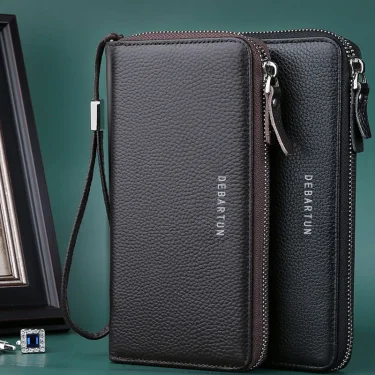 New Color Men`s Long Wallet for Men RFID Blocking Clutch Organizer Zipper Leather Business ID Credit Card Holder Purse 3