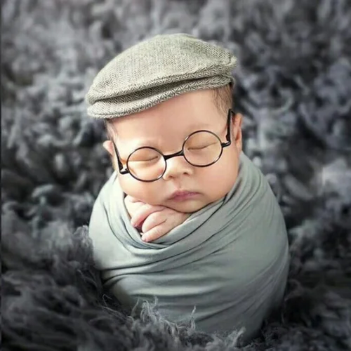 Newborn Baby Girl Boy Flat Glasses Photography Props Gentleman Studio Shoot Clothing Accessories 1