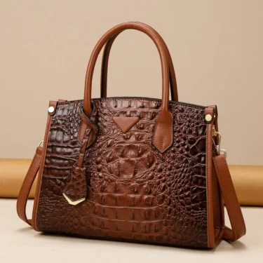 Women's Large Top-Handle Bag Vintage Crocodile Designer Shoulder Bag Quality Leather Crossbody Bag Messenger Commuter Sac A Main 1