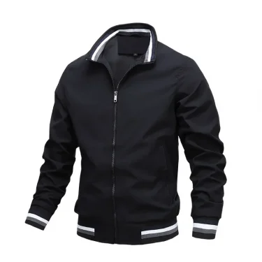 New Men's Stand Collar Zipper Jacket Casual Outdoor Waterproof Sweatwear Jogging Bomber Coat Windbreaker Jacket for Men 2