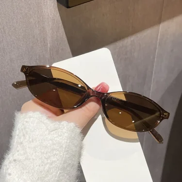 Retro Oval Frame Sunglasses Fashion Personalized Trendy Small Frame Sunglasses Punk Cat Eyes Sunshade Sun Protection Glasses 1