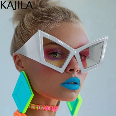 Oversized Cat Eye Sunglasses Women Big Frame 2025 Luxury Brand Shield Punk Sun Glasses For Ladies Windproof Eyewear Shades UV400 5