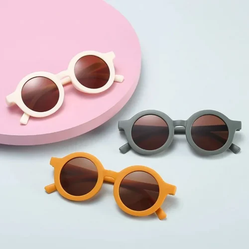 Kids Sunglasses, Inset Style Round Frame, 1-7 Year Old Baby Sunglasses, Children's Sun Shading, Sun Protection Anti-UV400 Очки 1