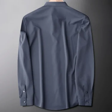 Men's Casual Embroidered Inch Shirt Spring 2024 Light Business Wrinkle-free Slim fit Shirt By Huafuge 3