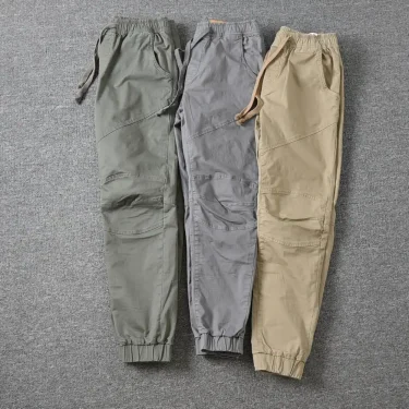 Stylish Joggers Pants Sporty Pure Color Slim Pants Solid Color Male Men Cargo Pants Men Clothes 1
