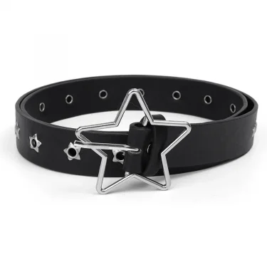 Star Eye Rivet Belt Goth Style Double Pin Buckle Man/woman Fashion Casual Punk Style Pu Leather Waistband for Jeans Y2K Belt 3