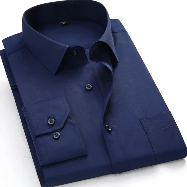 8XL Pure Color Long Sleeve Shirt for Men Work Office Business Classic Longsleeve Shirt for Men Casual Men's White Dress Shirt 4