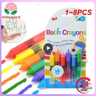 Children's Crayon Suit Non-toxic and Safe Food Color Wax Paintbrush Can Be Wiped Bath Toys for Kids Kids Toys