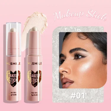 MLSMILE 8 Color High Gloss Pearl Contouring Stick Face Brightening Sleeper Silkworm Pen three-dimensional Face contour Shadow 2