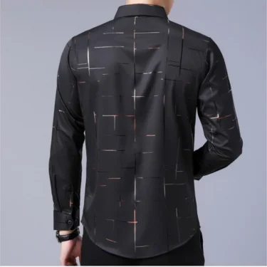 Men's Casual and Fashionable Long Sleeved Printed Shirt, Non Ironing and Wrinkle Resistant Business Top 6