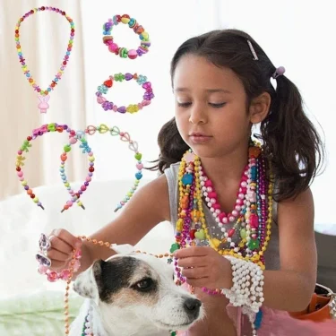 Girls DIY Bead Set Jewelry Making Kit for Kids Girl Pearl Beads for Bracelets Rings Necklaces Creativity Kits Art Craft 4
