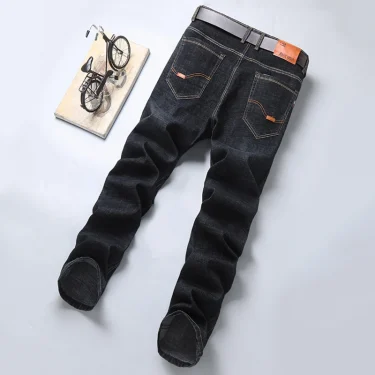 New Men Light Luxury Stretch Slim Fit Pants Comfortable Soft Business Fashion Straight Casual Denim Trousers Male Brand Clothing 6