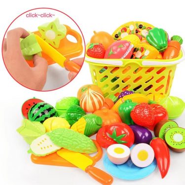 Children Toys Cutting Fruits and Vegetables Set for Kids Pretend Play Simulation Kitchen Toy Montessori Baby Toys for Girls Boys
