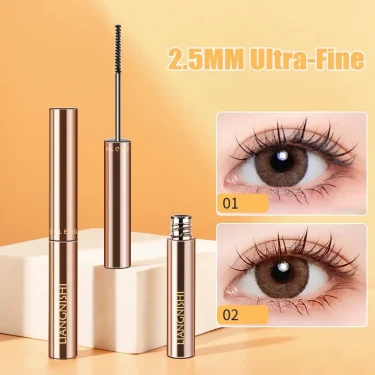 Silk Fiber Matte Mascara Makeup Ultra-Fine Brush Lengthens Eyelashes Waterproof Fast Dry Brown Black Curling Mascara Comestic 2