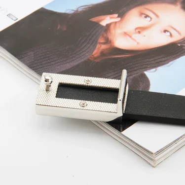 New Luxury Women Thin Belt Black Gold Silver Metal Buckle Belt PU Casual Leather Waist Belt Trouser Dress Decoration Waistband 5