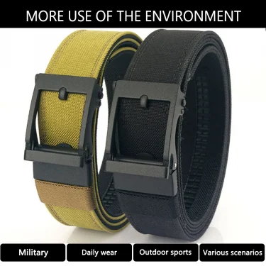 TUSHI New Military Belt Metal Automatic Buckle Hard Tactical Belt Thickened Gun Belts For Men Outdoor Secretly carried Waistband 4
