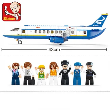 City Cargo Aircraft Plane Storage Airport Airbus Airplane Avion Technical Creative Building Blocks Educational Toys for Children 3