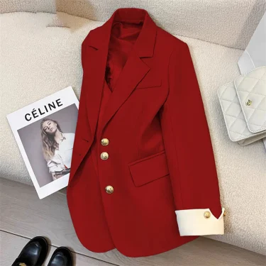 Autumn Winter Office Lady Blazer Jacket Women 2024 Fashion Long Sleeve Coat Woman Blazers Feminino New In Outerwears Casual 6