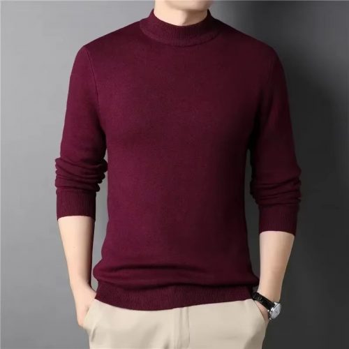 Brand New Men's Cashmere Sweater Half Turtleneck Men Sweaters Knit Pullovers for Male Youth Slim Knitwear Man Sweater