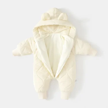Winter Warm Cartoon Hooded Newborn Baby Rompers Fleece Padded Infant Boys Girls Outdoor Jumpsuits for 0-2 Years Baby Clothing 5