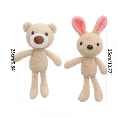 Cute Stuffed Animal Small Bunny Bear Plush Fashion Backpack Decorations Kids Gift Handbag Charm Neonatal Photography Accessories 6