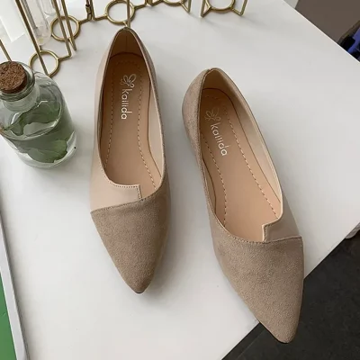 Women Shoes Fashion Splice Color Mule Flats Pointed Toe Ballerina Ballet Flat Slip on Shoe Zapatos Mujer Loafers Size 35-41 5