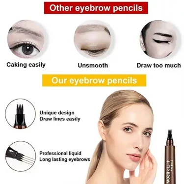 5 Colors Microblading Eyebrow Pen Waterproof Liquid Eyebrow Pencil Long Lasting Eyebrow Pen 4 oints eyebrow pen Cosmetics 3