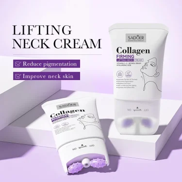 SADOER Collagen Firming Neck Cream Lifting Moisturizing Brightening Message Roller Neck Beauty Cream Necks Skin Care Products 2